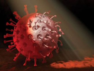 close-up of a virus molecule